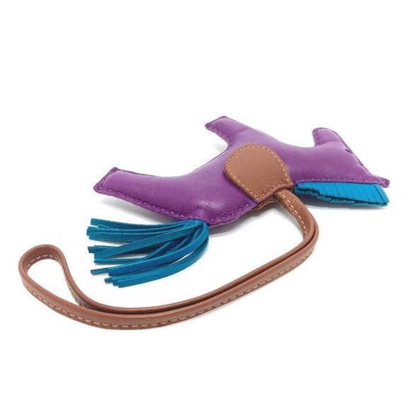 HERMES Rodeo GM Bag accessories strap Bag charm Leather purple - Picture 4 of 12